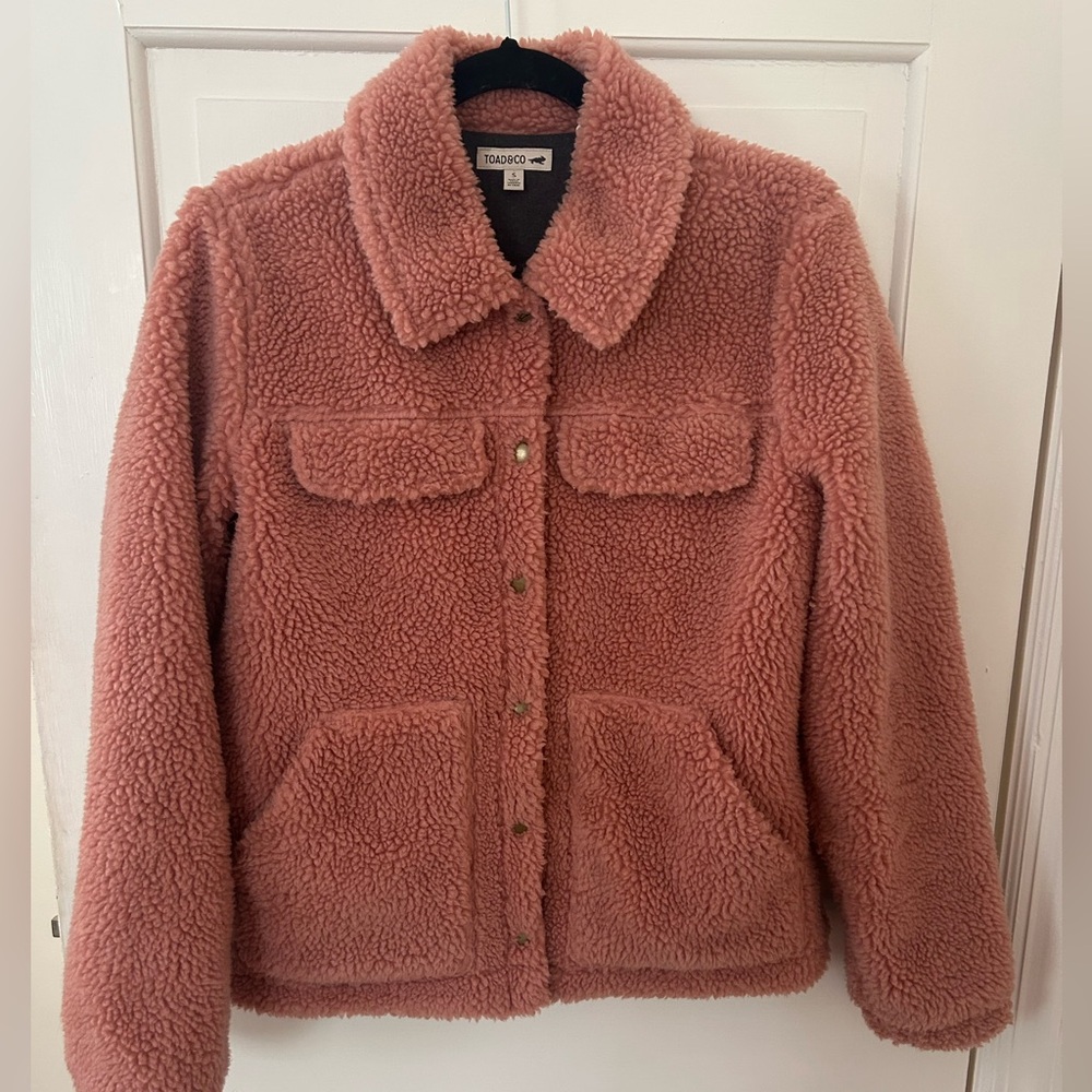 TOAD&CO PINK SHERPA JACKET SIZE SMALL